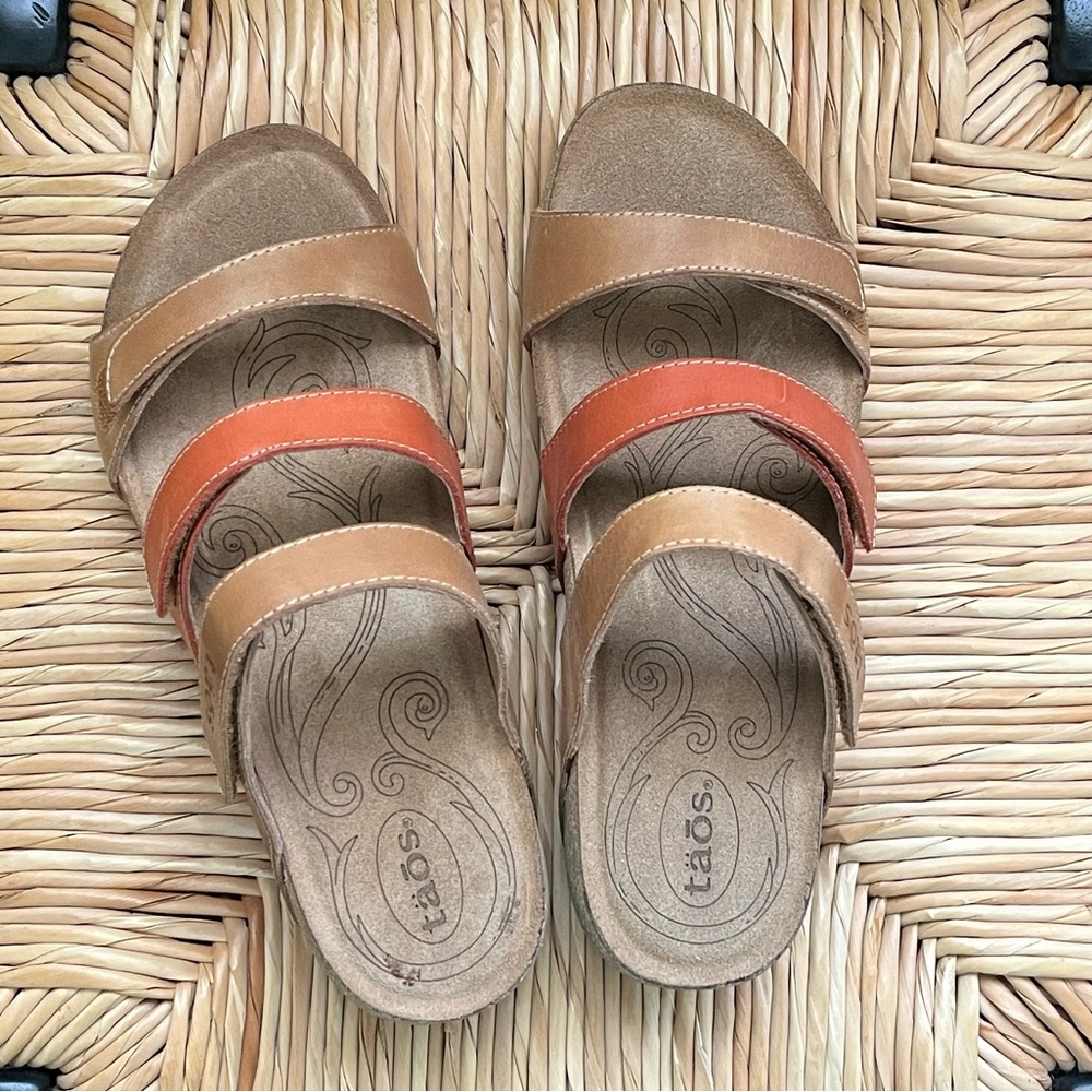 Taos footwear Triple Play Tan Multi Women’s 5 - 5.5 EU36 Sandals Velcro - Picture 2 of 13